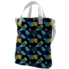 Geometric Hypnotic Shapes Canvas Messenger Bag by tmsartbazaar