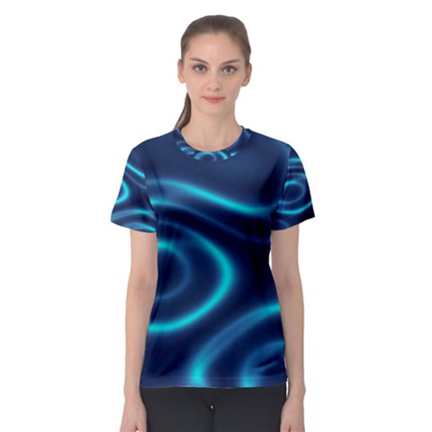 Blue Wavy Women s Sport Mesh Tee by Sabelacarlos