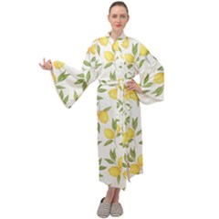 Lemons Maxi Velour Kimono by Angelandspot