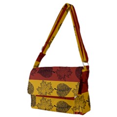 Autumn Leaves Colorful Nature Full Print Messenger Bag (m) by Mariart