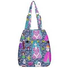 Blue Denim And Drawings Daisies Center Zip Backpack by snowwhitegirl