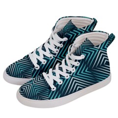 Blue Motif Design Women s Hi-top Skate Sneakers by tmsartbazaar