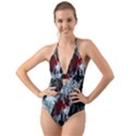 Flamelet Halter Cut-Out One Piece Swimsuit View1