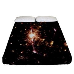 Glowing Sparks Fitted Sheet (king Size) by Sparkle