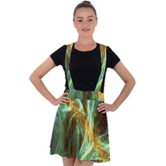 Abstract Illusion Velvet Suspender Skater Skirt by Sparkle