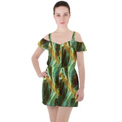 Abstract Illusion Ruffle Cut Out Chiffon Playsuit by Sparkle