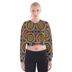 Aztec Multicolor Mandala Cropped Sweatshirt by tmsartbazaar