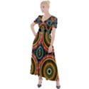 Aztec Multicolor Mandala Button Up Short Sleeve Maxi Dress View1