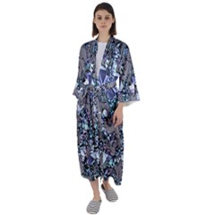 Crystal Puke Maxi Satin Kimono by MRNStudios