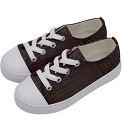 Chestnut Nile Crocodile Skin Kids  Low Top Canvas Sneakers by LoolyElzayat