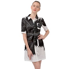 Black Rose Belted Shirt Dress by Sabelacarlos