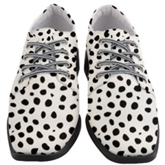 Black And White Seamless Cheetah Spots Women Heeled Oxford Shoes by LoolyElzayat