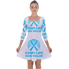 Child Abuse Prevention Support  Quarter Sleeve Skater Dress by artjunkie