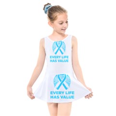 Child Abuse Prevention Support  Kids  Skater Dress Swimsuit by artjunkie