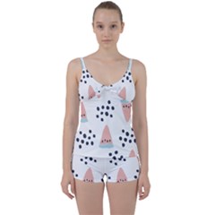 Watermelon Slice Tie Front Two Piece Tankini by andStretch