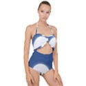 Boat Silhouette Moon Sailing Scallop Top Cut Out Swimsuit View1