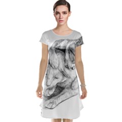 Cat Drawing Art Cap Sleeve Nightdress by HermanTelo