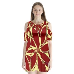 Flowery Fire Shoulder Cutout Velvet One Piece by Janetaudreywilson