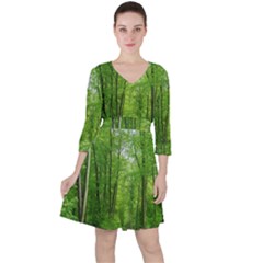 In The Forest The Fullness Of Spring, Green, Ruffle Dress by MartinsMysteriousPhotographerShop