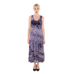 Flowers Branches Purple Sleeveless Maxi Dress by DinkovaArt