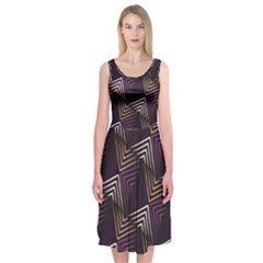 Zigzag Motif Design Midi Sleeveless Dress by tmsartbazaar