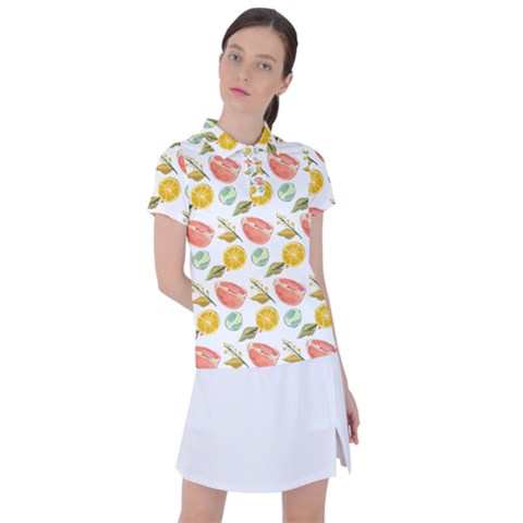 Citrus Gouache Pattern Women s Polo Tee by EvgeniaEsenina