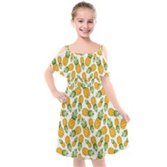 Pineapples Kids  Cut Out Shoulders Chiffon Dress by goljakoff