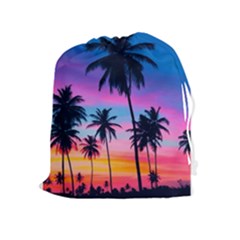 Sunset Palms Drawstring Pouch (xl) by goljakoff