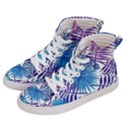 Blue tropical leaves Women s Hi-Top Skate Sneakers View2