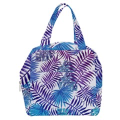 Blue Tropical Leaves Boxy Hand Bag by goljakoff