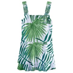 Green Tropical Leaves Kids  Layered Skirt Swimsuit by goljakoff