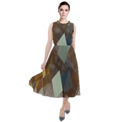 Digital Geometry Round Neck Boho Dress by Sparkle