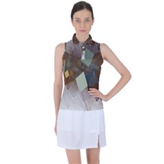 Digital Geometry Women s Sleeveless Polo Tee by Sparkle