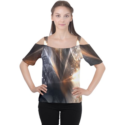 Flash Light Cutout Shoulder Tee by Sparkle