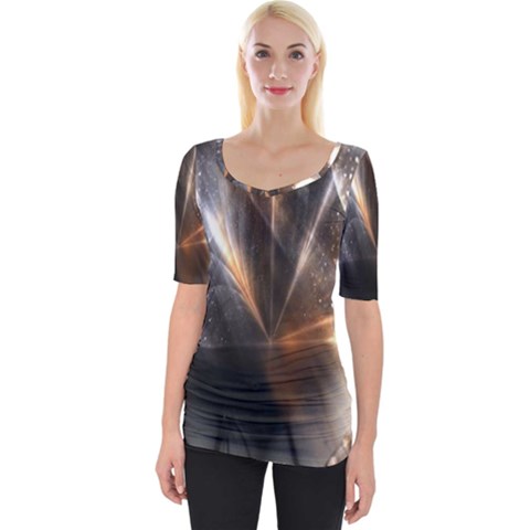 Flash Light Wide Neckline Tee by Sparkle