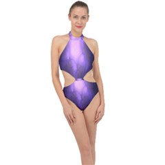 Violet Spark Halter Side Cut Swimsuit by Sparkle