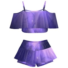 Violet Spark Kids  Off Shoulder Skirt Bikini by Sparkle