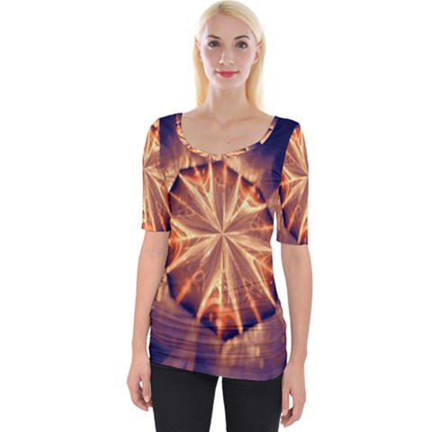 Sun Fractal Wide Neckline Tee by Sparkle