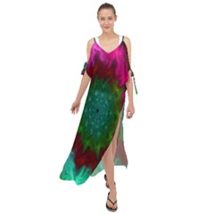 Rainbow Waves Maxi Chiffon Cover Up Dress by Sparkle