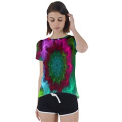 Rainbow Waves Short Sleeve Foldover Tee by Sparkle