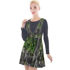 Green Glitter Squre Plunge Pinafore Velour Dress by Sparkle