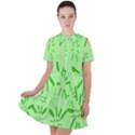 Electric Lime Short Sleeve Shoulder Cut Out Dress  View1