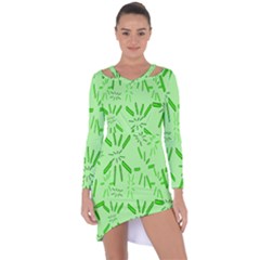 Electric Lime Asymmetric Cut-out Shift Dress by Janetaudreywilson