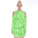 Electric Lime Velvet Long Sleeve Shoulder Cutout Dress View2