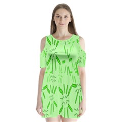 Electric Lime Shoulder Cutout Velvet One Piece by Janetaudreywilson