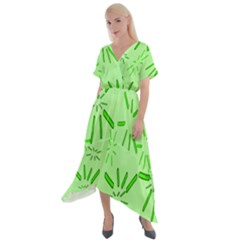 Electric Lime Cross Front Sharkbite Hem Maxi Dress by Janetaudreywilson