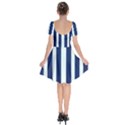 Navy in Vertical Stripes Short Sleeve Bardot Dress View2