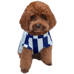 Navy In Vertical Stripes Dog T-shirt by Janetaudreywilson