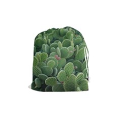 Green Cactus Drawstring Pouch (medium) by Sparkle