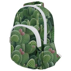 Green Cactus Rounded Multi Pocket Backpack by Sparkle